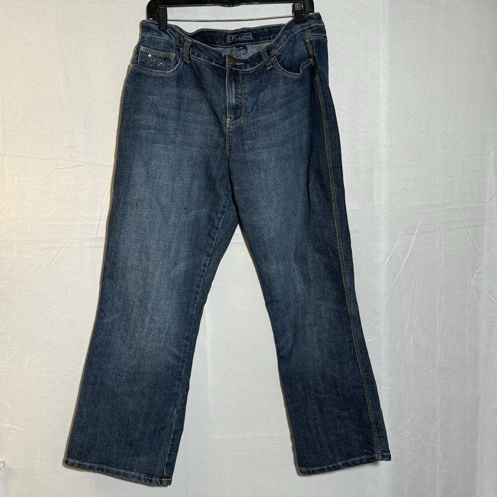 Baccini 14P Petite Bootcut Jeans Women's Stretch Denim Embellished Pants